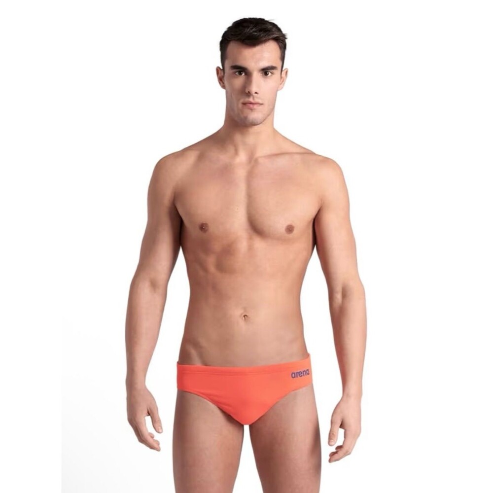 ARENA Junior Men's Performance Solid Team Swim Briefs, Bright Coral Medium M 24